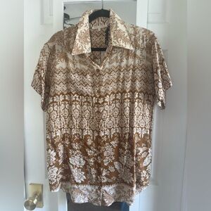 Novella Royale Brown Casual Button Down Shirt